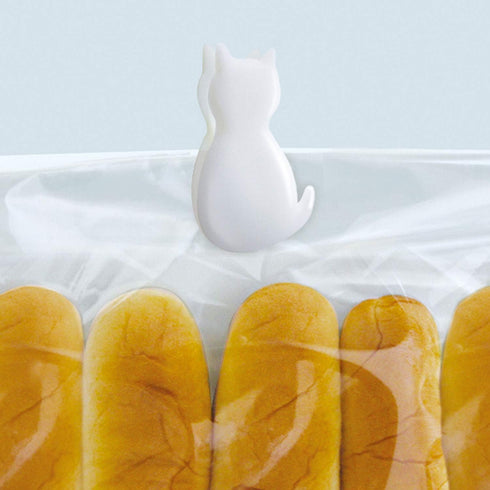 Cat-shaped Bag Clips, Chip Clips, Paper Clips, Pack of 6, Made in Japan