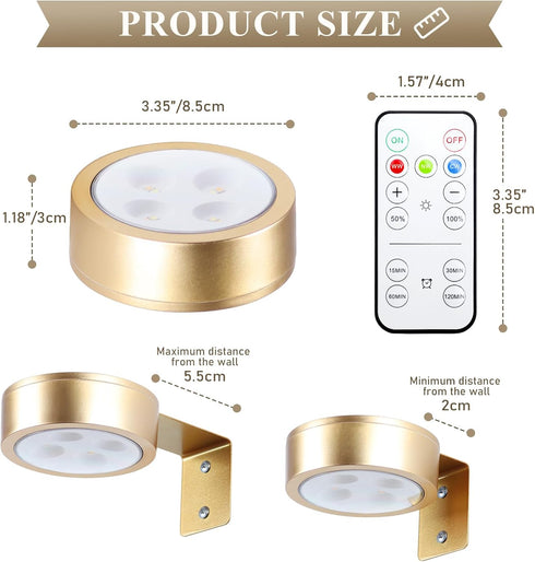 KELUOLY 4-Pack Dimmable Picture Light Battery Operated Painting Lights for Wall, Magnetic LED Display Art Light