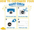 Giant Dry Erase Check - 16" x 32", Reusable Big Oversized Blank Check for Fundraisers & Charity Events