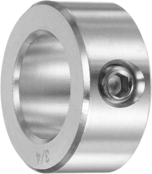 HARFINGTON 2pcs Shaft Collar 3/4" Bore 304 Stainless Steel Set Screw Shaft Collars for Wheel Barrow Axle, Industry
