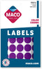 MACO Purple Round Color Coding Labels, 3/4 Inches Diameter, 1000 Per Box