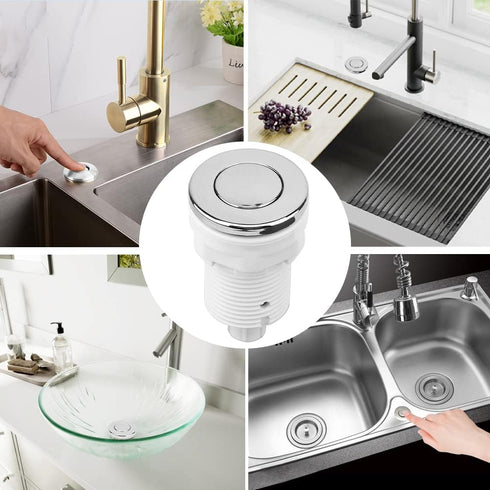 Denpetec Switch(White,Size:28mm) Air Pressure Bath Switch Tub Spa Massage Bath Garbage Waste Disposal Air Switch Push