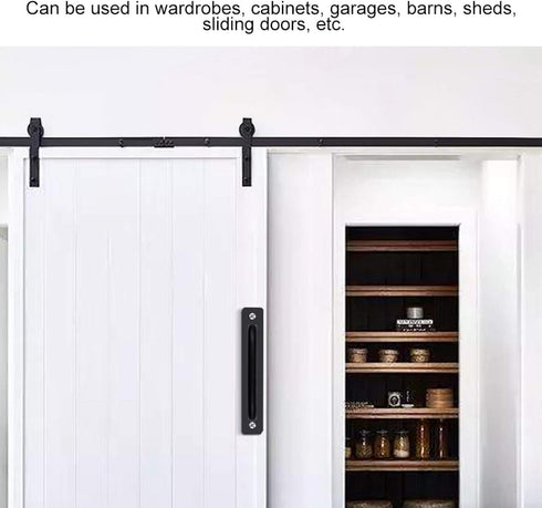 ViaGasaFamido Elegant Sliding Barn Door Handle, Black Flush Patio Door Handle for Wardrobes, Cabinets