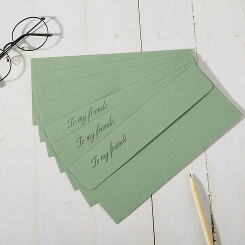 Wishop 50 Pack Sage-Green #10 Business Envelopes Self Seal for Office, 4.13 x 9.49 Inches