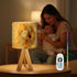 RAINFALLARING Tripod Bedside Table Lamp for Bedroom Elegant Yellow White Rose Bouquet Sunflowers Glitter Accents