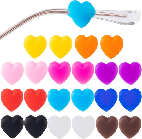 Silicone Eyeglasses Ear Grips - Heart-Shaped Retainers for Sunglasses