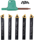Accusize Industrial Tools 5 Pc Indexable Turning Tool Set, 1/4'' by 2'' Oal, with Tcmt1.8(1.5) Carbide Inserts