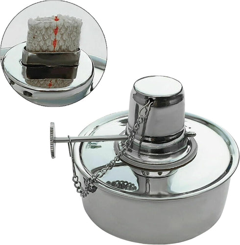 Dental Alcohol Lamp DS-1456, Stainless Steel Alcohol Burner Lamp, 100ml, Heating, Dental Lab Equipment with Metal Cap