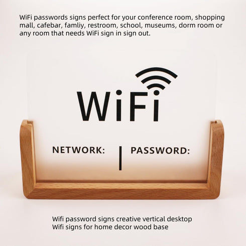 Modern American Style Bright Color Printing WiFi Password Sign Stickers in Black