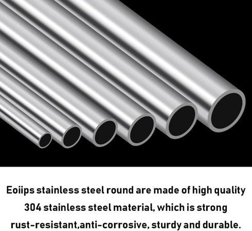 5/16" OD 304 Stainless Steel Tube, Thickened Seamless Tubing Round Metal Pipe, 7.87" Length, 4 Pcs Industrial Metal