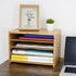 File Organizer with 3 Adjustable Shelves, Bamboo Document Letter Tray for Desktop Office Home Study Workstation Desk
