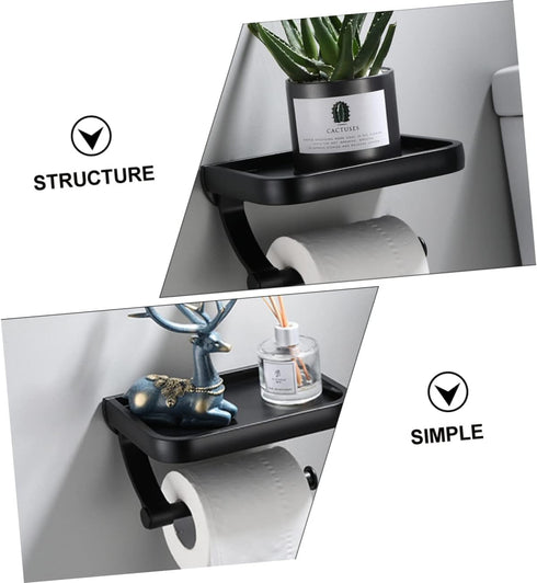 2pcs balacoo Toilet Paper Stand Roll Paper Holder Floating Shelves Bathroom Caddy Sturdy Material Holder Simple Design
