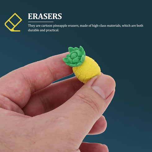 NUOBESTY 30Pcs Mini Pineapple Erasers, Cute Pencil Erasers in Pineapple Shape for Kids Party Bag Favors, Classroom