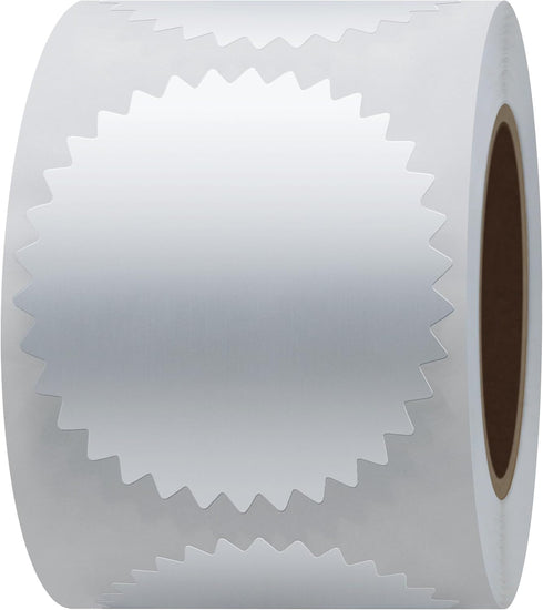 Hybsk 300pcs Silver Metallic Certificate Sealing Labels with Serrated Edge for Awards and Legal Embossing