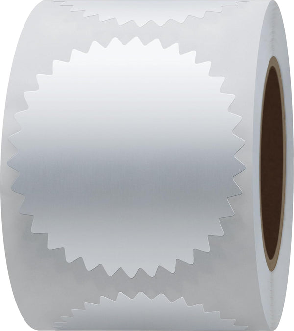 Hybsk 300pcs Silver Metallic Certificate Sealing Labels with Serrated Edge for Awards and Legal Embossing