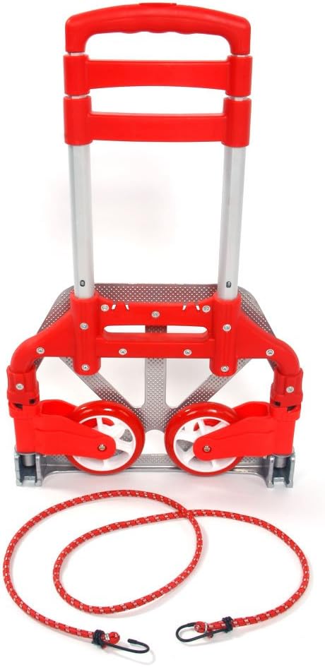 FIXAPIWK Portable Folding Aluminum Hand Truck, 150 lbs Heavy Duty Collapsible Luggage Cart