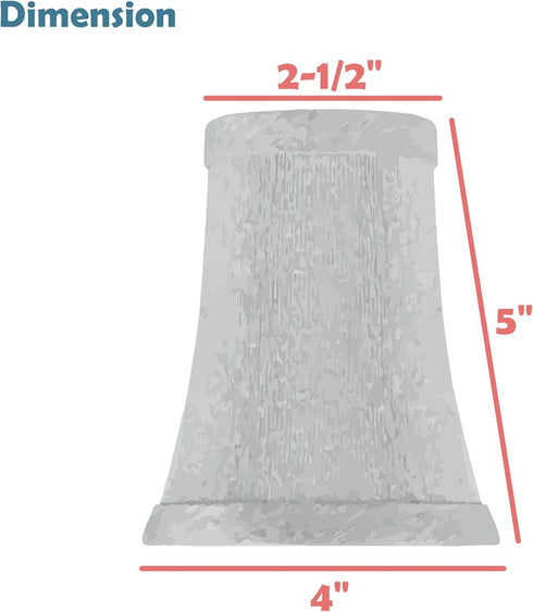 Aspen Creative 30012-2A, 2-1/2" 4" 5" Set 2 Bell Clip-On Chandelier Lamp Shade, Butter Crme, Top x Bottom x Slant