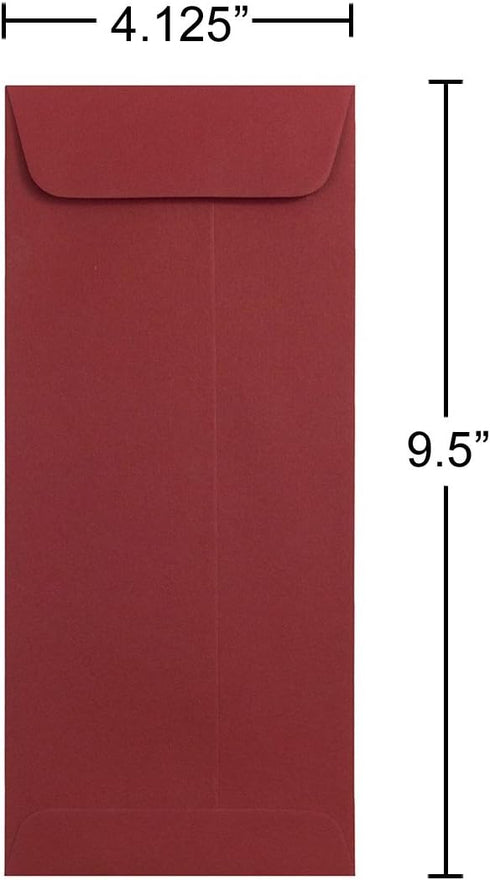 JAM PAPER #10 Policy Business Premium Envelopes - 4 1/8 x 9 1/2 - Dark Red - 50/Pack