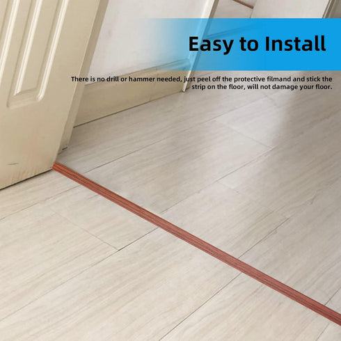 Floor Transition Strip, Self Adhesive Laminate Cover Strips, 1.57" Flat Vinyl for Tile and Wood Joins