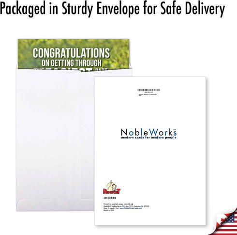 NobleWorks Big Hilarious Graduation Card, 8.5 x 11 Inch, Funny Grad Notecard for College, High School Students