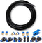 Pneumatic Tubing Black PU Air Hose Pipe Kit, 6mm OD 4mm ID, 39.4ft for Air Line or Fluid Transfer