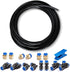 Pneumatic Tubing Black PU Air Hose Pipe Kit, 6mm OD 4mm ID, 39.4ft for Air Line or Fluid Transfer