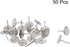 uxcell Upholstery Nails Tacks 16mmx20mm Flat Head Furniture Nails Pins Silver Tone for Furniture Sofa, 50 Pcs