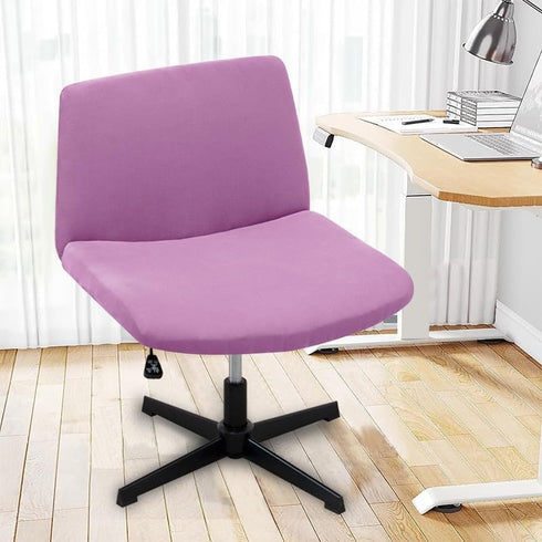 Ouxeer Armless Criss Cross Office Desk Chair Cover, Elastic Criss Cross Office Desk Slipcovers, Accent Mid Back Wide