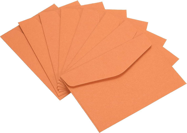 PATIKIL 60 Pack Mini Envelopes 4.5 x 3.2 Inch Paper Blank Small Items Storage for Greeting Note Party, Orange