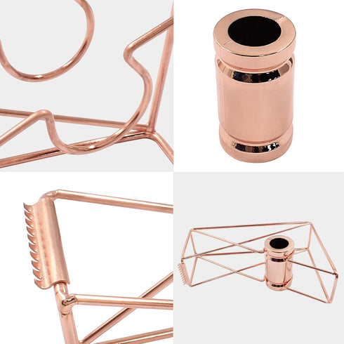 uvbws 1 Pcs Minimalist Tape Dispenser, 4.76 Inch Metal Cutter, Desktop Tape Dispenser for Office, School (Rose Gold)
