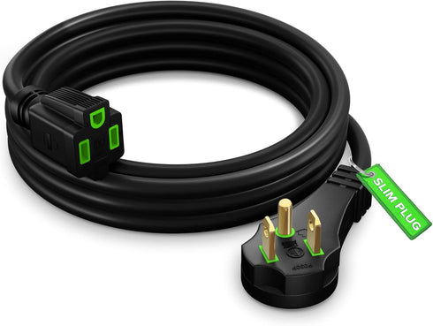 Maximm Flat Plug Extension Cord 6 ft, Slim Space-Saving Plug Design, Low Profile 14AWG Extension Cord