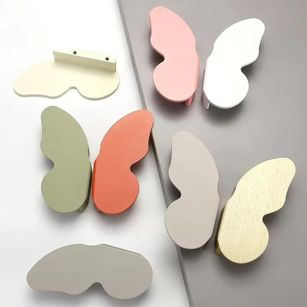 Generic Modern Minimalist Color Cabinet Door Handle Butterfly Cartoon Children's Room Cabinet Door