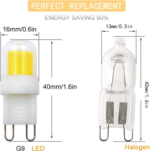ZHENMING G9 LED Light Bulbs, Dimmable 4W Equivalent 40W Halogen, Daylight White 6000K, Pack of 4