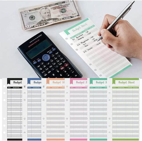 Zaagot Set 12 of Expense Tracker Budget Sheets Money Organizer for Cash Ledger Book Double-Sided Writing Use with Cash