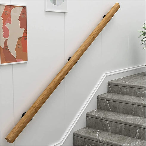 ALDEPO 1Ft-20Ft Non-Slip,15Ft/450Cm Grab Bars Handrails Wooden, Professional Corridor Non-Slip Stair Railings Support