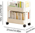 Erice 2 Cart Organizer, Rolling Storage Cart, Bookcase with Wheels Tiers Strong Load Bearing Capacity Durable and Long