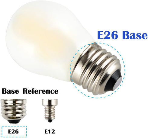 A15 Mini Globe Bulb with LED Filament, 4W Dimmable, 40 Watts Incandescent Replacement, E26 Standard Base, 400Lm Warm White Light(2700K), Frosted Glass Cover, 6-Pack by OPALRAY