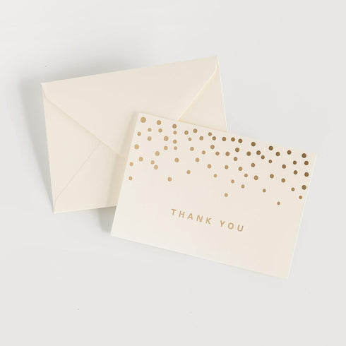 50 3.5" 5", PCS Thank You Cards with Gold Foil Dots, x Thank You Notes, Ivory Cards With Envelopes for Wedding