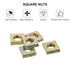 uxcell M6-1x3.2 Square Nuts, Carbon Steel Zinc Plated Fasteners for Home Repairs, Colorful 200pcs