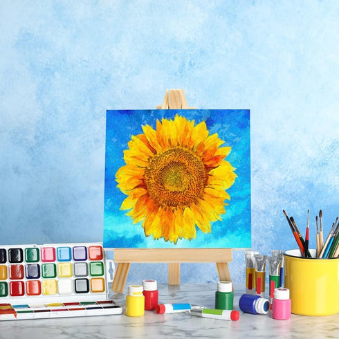 Mini Canvases with Easel Sets for Painting, Small Art Stretched Canvases, 32 Pack, 5 x 5 Inch