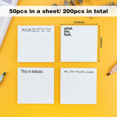 Funny Sticky Note, 4 Pieces Novelty Memo Pads Sticky Note, Funny Office Supplies, Current Mood Sticky Note Tabs, Office Desk Accessory Gifts (one for Each Style)