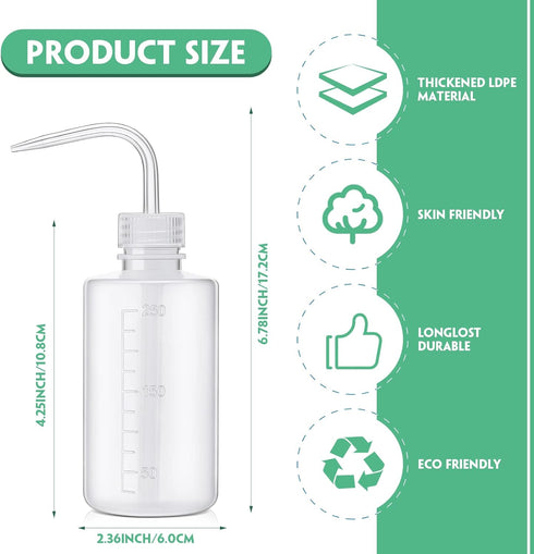 Norme 30 Pcs Tattoo Wash Bottle, 250ml Plastic Squeeze Bottle for Lab Cleaning, Water Tools, Plant Irrigation