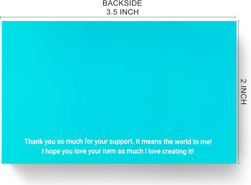 RXBC2011 2x3.5 Inches Pack 100 Hey Babe Card Thank You for supporting small business cards of Teal