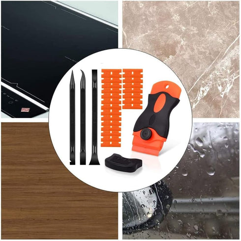SRTXJUZD 20PCS 3 Plastic Razor Blades, Kinds of Two-Way Scratch-Free Scrapers for Car Wrapping, Window Glass, Label