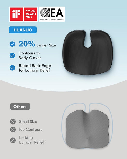 Tailbone HUANUO Seat Cushion for Office Chair, Extra Large Memory Foam Cushion for Office Chair,Car & Wheelchair
