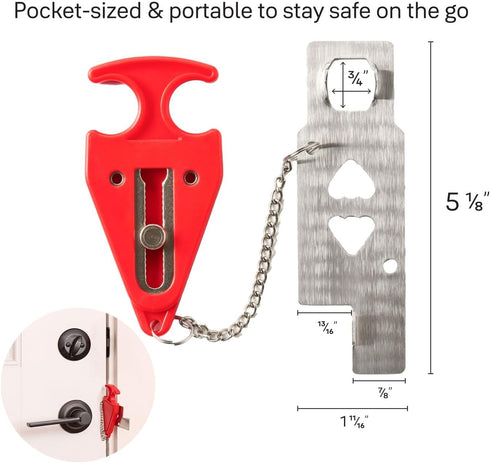 Travelers' Portable Door Lock for Enhanced Security at Hotels and Apartments