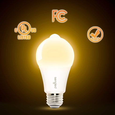 Sengled Bulb Bulb, A19 3000K 1200LM 75W 4 Pack Motion Sensor Light Outdoor, Soft White Sensor LED Light Auto on/Off