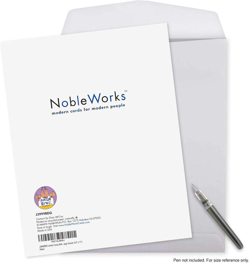NobleWorks Jumbo Funny Birthday Card with Envelope (8.5 x 11 Inch) - Dog Humor Group Cartoon Card - Old Dog J3999BDG