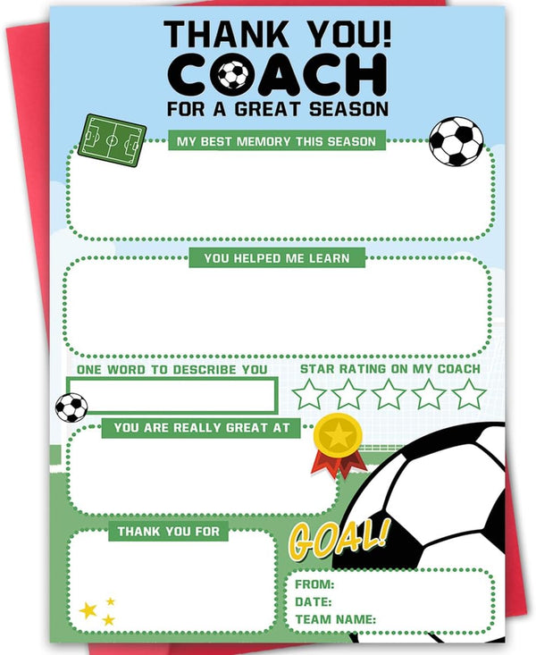 Hongshan Thank You Coach Card,Soccer Coaches Appreciation Gifts for Men Women,Soccer Team