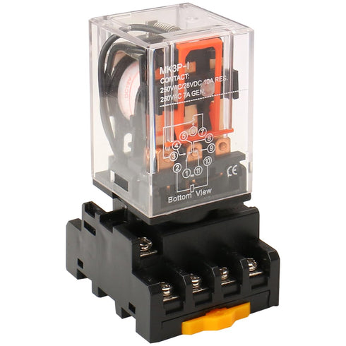 Baomain Power Relay DPDT 11 Pin MK3P-I with Plug-in Terminal Socket (DC 12V)